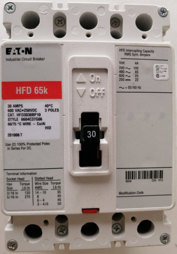 Hfd3030 Eaton Interruptor Caja Moldeada