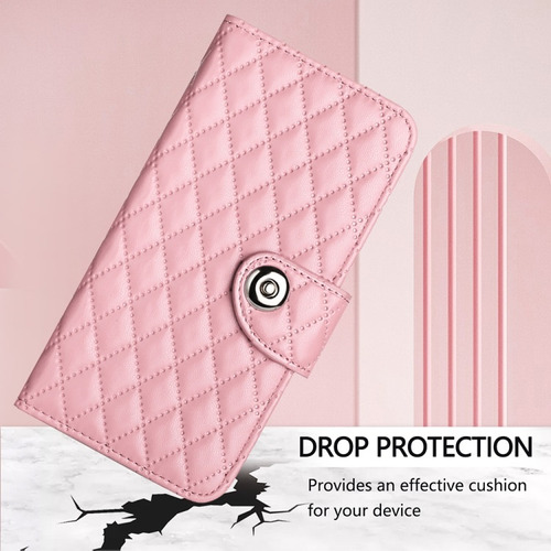 Funda De Flip Con Textura Romboidal Para Samsung, Con Correa