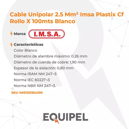 Cables Electricos Unipolar 2.5 Mm Rollo X 100mts Pack X 3 – Grupo Plaza – Cables  Eléctricos y Construcción