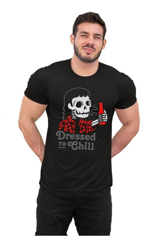 Playera Esqueleto Hombre Negra Calavera Adornada