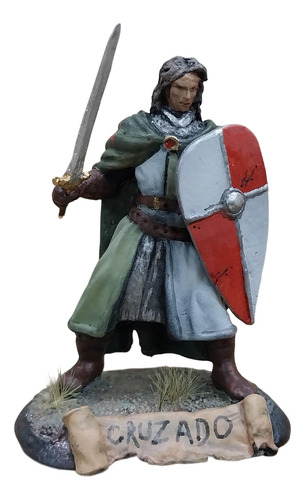 Figura 54 Mm O 1/32 Caballero Medieval Cruzado Metal S Xii