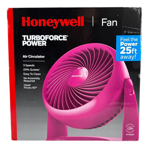 Ventilador Circular De Mesa Honeywell Turbo Force 28 Cm Rosa Rosa Plástico 3