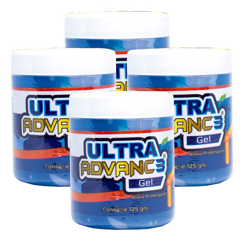  Gel Ultra Advanc3 125g 4 Piezas Alivio Diclofenaco Arnica