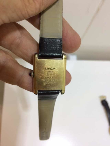 Cartier Modelo Tank Prata Espessurado A Ouro Vermeil