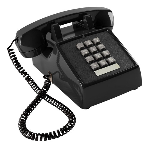 Adorno De Teléfono Con Cable Para Mesa Con Control De Negro