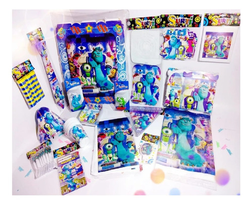 Kit Decoración Infantil Monster Inc 12 Invitados Niños