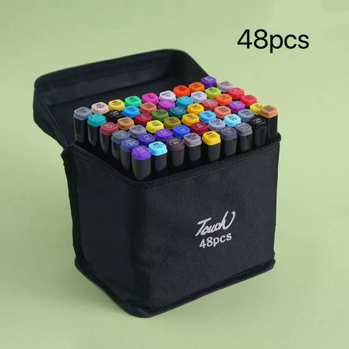 Marcadores Doble Punta Plumones Punta Pincel 48 Colores Suave
