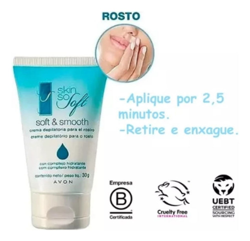 Kit 5 Cremes Depilatório P/ Rosto Skin So Soft Avon 30g