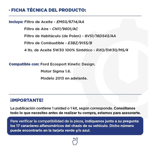 Kit 4 Filtros + Aceite Sinté Motorcraft 5w30 Ford Fiesta Org