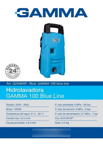 Super Pack Hidrolav. 1200w + Aspiradora 10lts Gamma G2299ar
