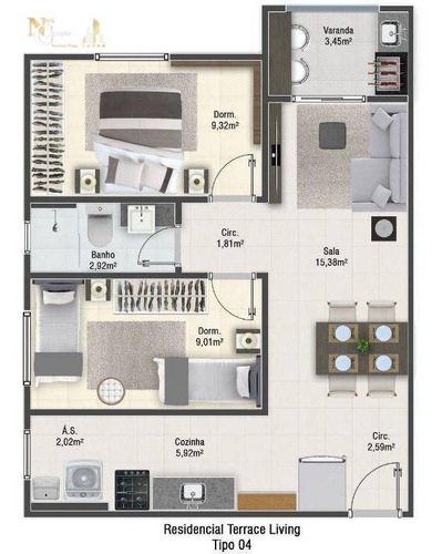 Imagem 26 de 30 de Apartamento Com 2 Dormitórios À Venda, 56 M² Por R$ 300.000,00 - Aviação - Praia Grande/sp - Ap5015