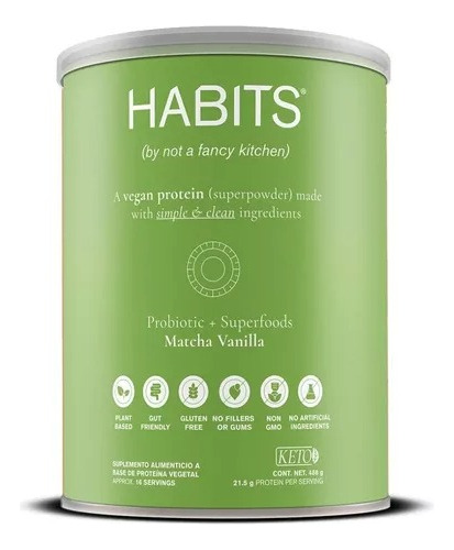 Habits Proteína Vegana Probioticos + Superfoods 488g Sfn