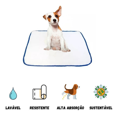 Imagem 2 de 8 de Kit 3 Tapetes Sanitário Lavável Cães Cachorro Xixi 60x50 P