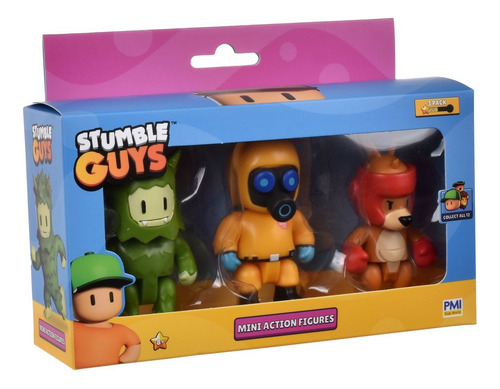 Pack 3 Figuras 8 Cms Articuladas Stumble Guys - Hazmat Nbc
