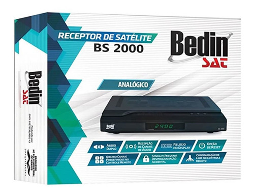 Imagem 3 de 3 de Receptor Satelite Analógico Televisão Canais Bs2000 Bedinsat