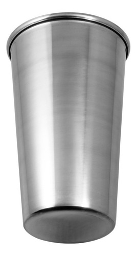 4 Copos Inox Com Borda Grande + Pequeno Copão Inoxidável