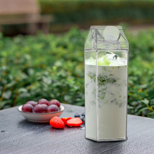 2 Botellas De Agua De Cartón De Leche, Botellas De Leche
