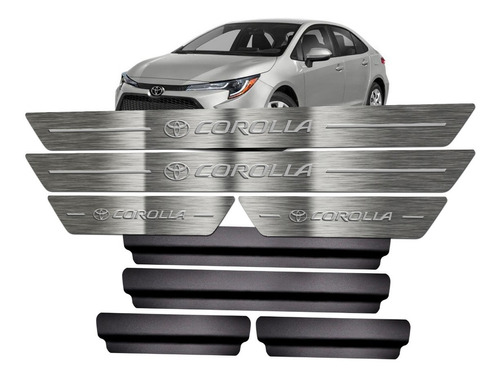 Soleira Aço Inox Puro Toyota Corolla 2020 + Vinil 