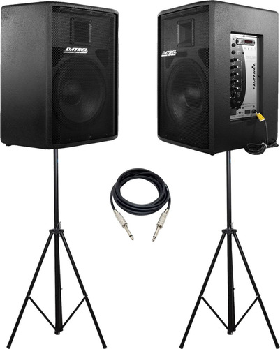 Kit Caixa Datrel 12' Ativa + Passiva 250w + 2 Tripés + Cabo