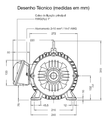 Motor Elétrico Trif Weg Ie3 15cv 220/380/440v Alta Rotação