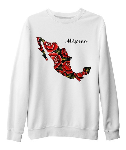 Sudadera Sueter Mapa México Flores Colores Unisex 