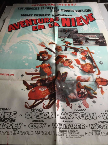 Poster   Aventuras En La Nieve De Walt Disney Original 1972