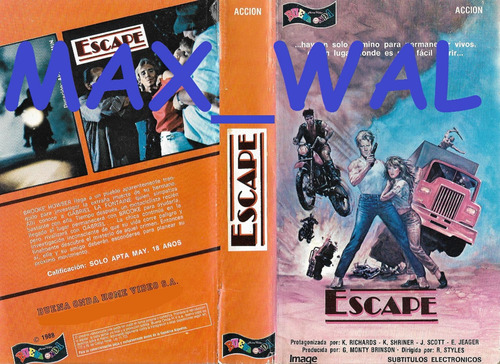 Escape Vhs Kim Richards Kin Shriner Elizabeth Jeager 1989