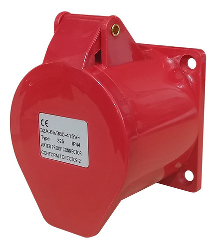 Enchufe Industrial Mural Rojo 3p+n+t 32a 220v - 440v