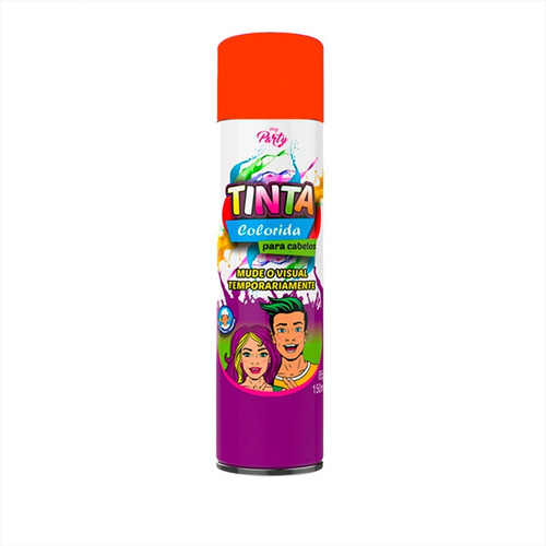 Tinta Laranja Spray Temporária Alegria Para Cabelo Lavável