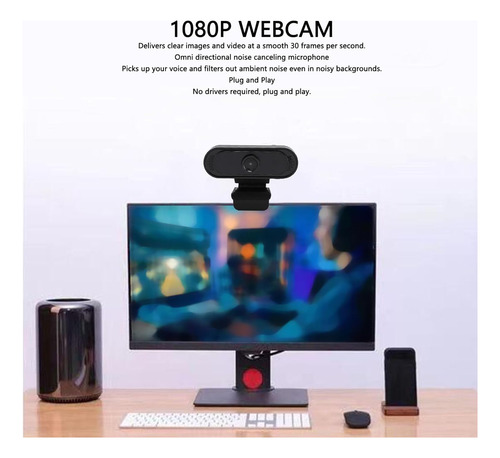 Cámara Web 1080p Usb Con Micrófono Y Reducción De Ruido
