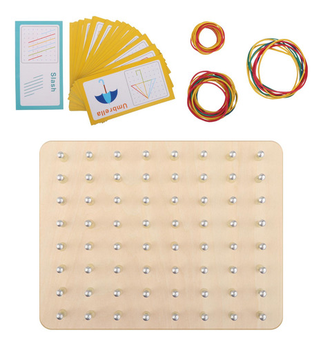 Madera Set Shape Puzzle Matrix Geometry Board Para 3 4 5