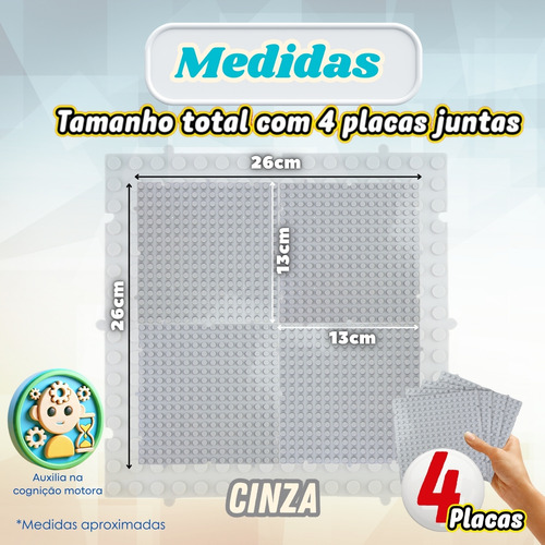Kit Placas Montagem Blocos Compatíveis Leg 4 Peças