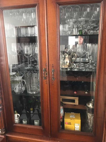 Imagen 2 de 6 de Mueble De Madera Antiguo Bar Con Vidrios Biselados