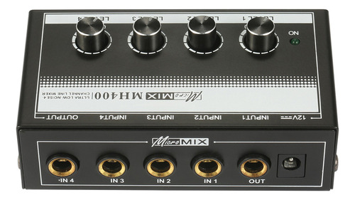 Audio Mixer Mh400 Guitars Mixer Teclados Y Bajo De 4 Canales