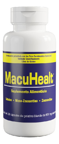Suplemento en cápsula MacuHealth  zeaxanthin en pote 30 un