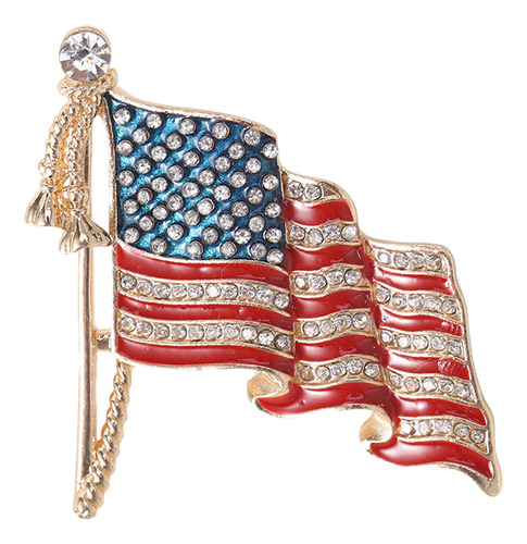 R Jewelry, Cristal Esmaltado Ondeando La Bandera Patriótica