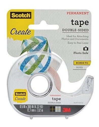 Scotch Tape De Doble Cara 1/2 In X 300