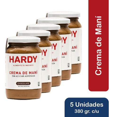 Combo Hardy Crema De Mani Chocolate - 5 Unidades X 380grs