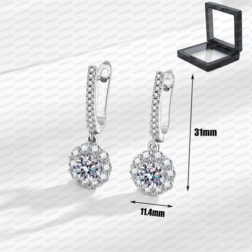 Pendientes De Aro De Moissanita Flores Para Mujer, , Pendientes De Plata 925 Para Mujer, Pendientes De Diamantes De Moissanita,navidad, Bodas, Aniversarios, Regalos Para Mujeres, Mamás