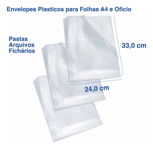 Envelope Plastico Oficio Super Grosso Com 50 Peças  Ref 674