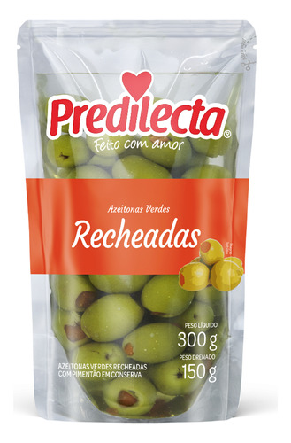 Azeitonas Verde Recheadas Sachê 150g Predilecta