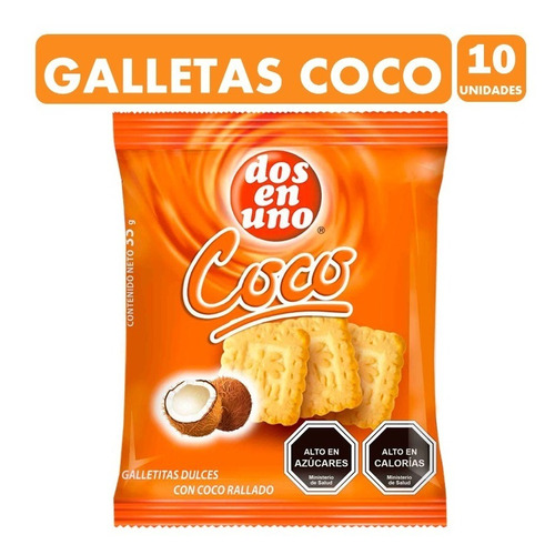 Galletas Sabor Coco Para Colación Dosenuno (pack De 10 Uni)