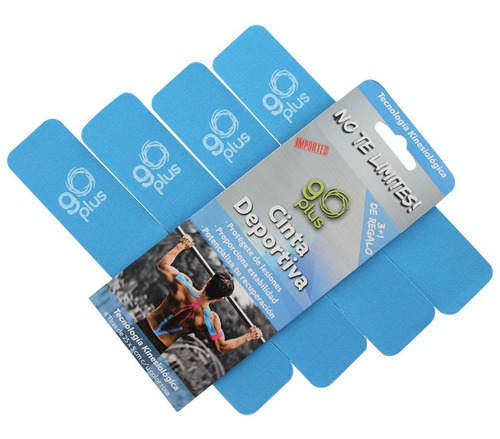 Imagen 5 de 5 de Cinta Kinesiológica Azul Go Plus 1m Pre-cortada