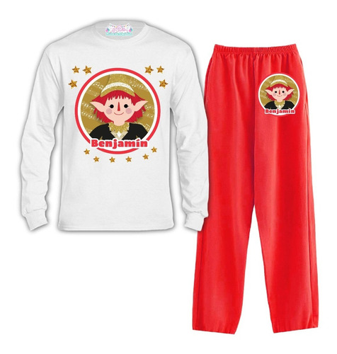 Pijama Largo Colorito Duendes Mágicos  Algodón Personalizado