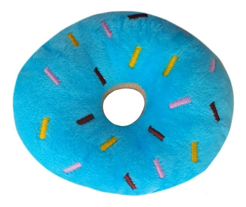 Brinquedo Cenoura De Pelúcia Médio Para Cães Pet Premium Cor Colorido Desenho Donuts Azul