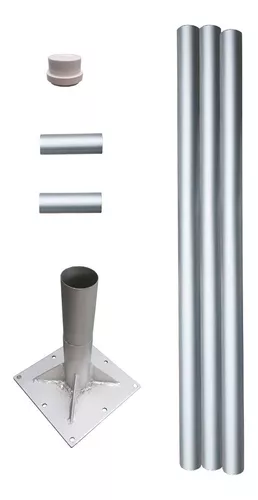 Poste de amarração em aço com base pregada 76x600mm - Cablematic