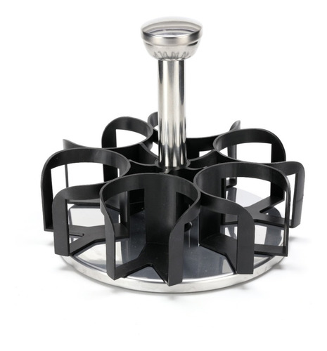 Imagen 4 de 8 de Especiero Porta Condimentos Acero Inox Frasco Vidrio X 6 Uni