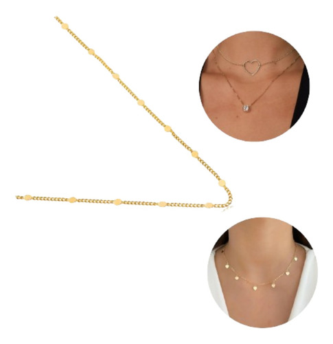 Colar Choker Semi Joia Banho Ouro 18k 1 Ano Garantia Cordão