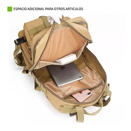 Imagen 6 de 9 de Mochila Tactica Femmto De 40 Litros Camping Mochilero Viaje