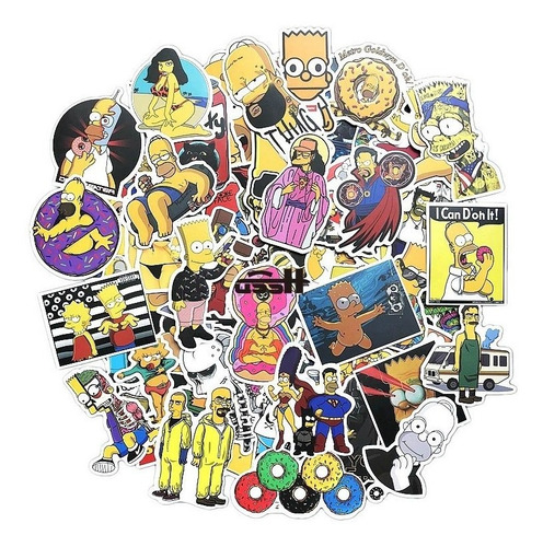 Set Calcomanias 100 Stickers Lisa Marge Bart Los Simpsons